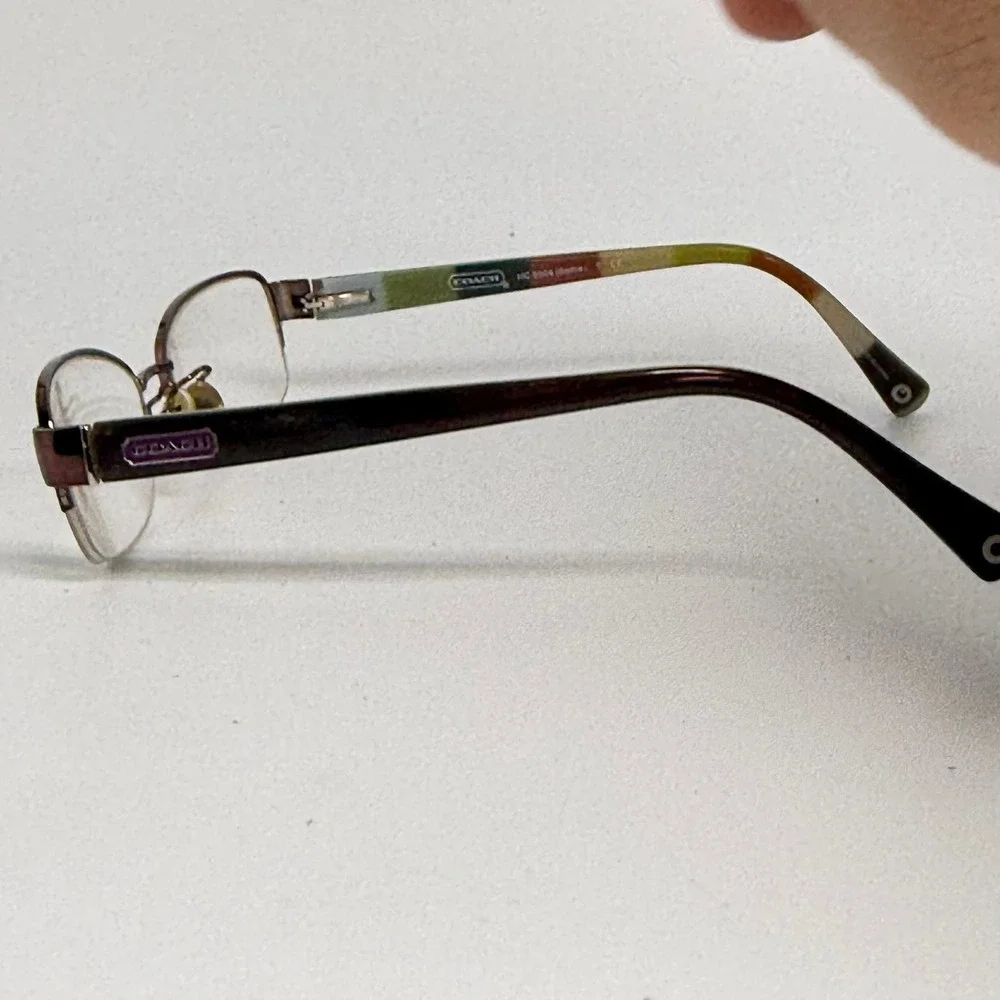 Coach 9032 Purple Semi Rimless Rectangle Eyeglass Frames 51-16-135